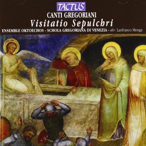 "CD cover featuring a medieval painting of the Resurrection scene with figures and an angel."