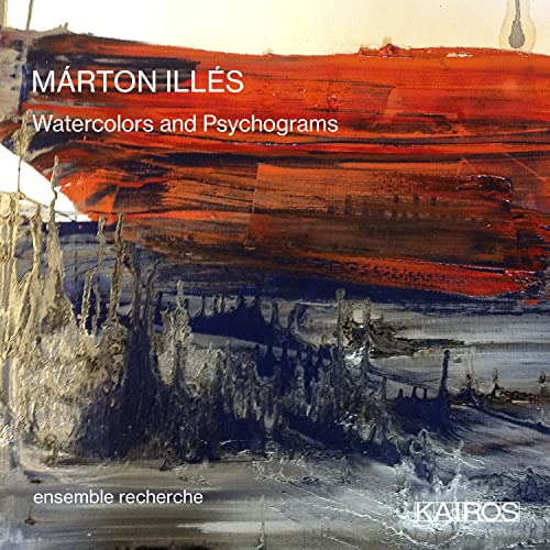 CD cover with abstract watercolor painting in red, gray, and white.