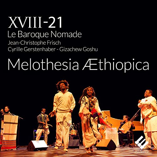 CD cover featuring musicians in traditional Ethiopian and Baroque attire performing.