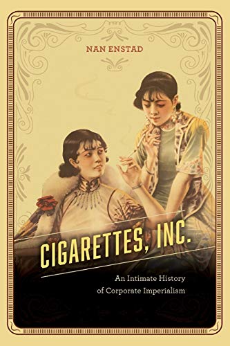 Book cover: two women with cigarettes, ornate gold frame, text “Cigarettes, Inc.”