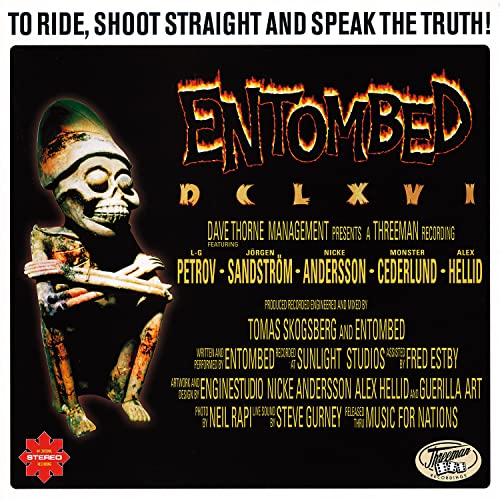 CD cover for Entombed’s “DCLXVI - To Ride,” featuring a skull statue.