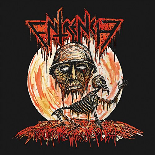 CD cover: skeletal soldier with helmet before a large orange moon.