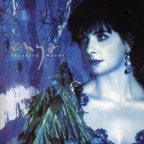 Enya’s “Shepherd Moons” CD cover: portrait in cool blue tones.