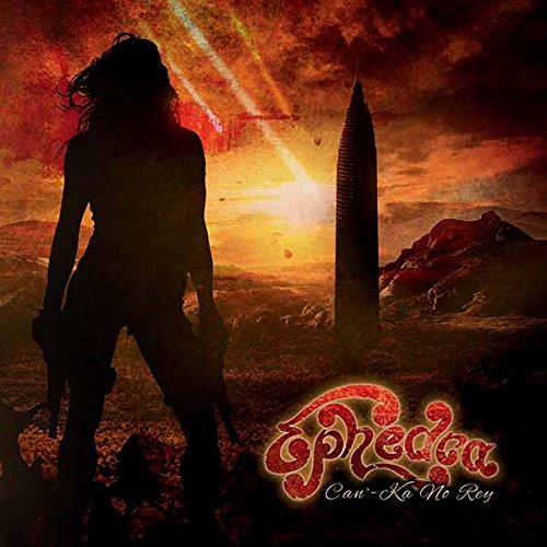 CD cover: Silhouette of a woman, desert landscape, and fiery sunset.