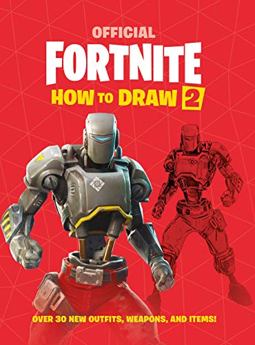 Fortnite How to Draw 2 book cover featuring a robot character on red background.