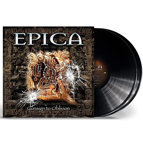Epica's "Consign To Oblivion" vinyl record with Aztec-inspired cover art.