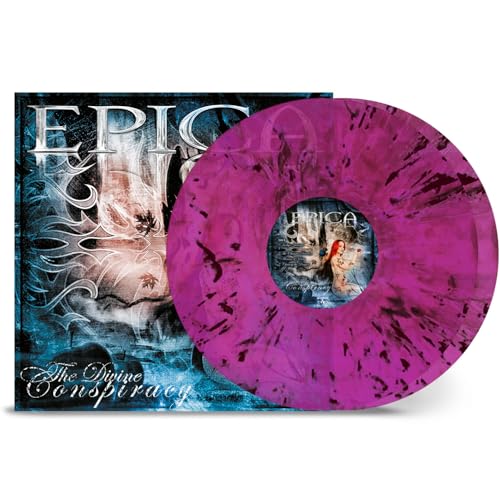 Purple vinyl record of Epica’s “The Divine Conspiracy” album with cover art.