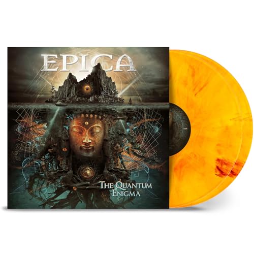 Epica's "The Quantum Enigma" 10th anniversary vinyl record, gold colored.