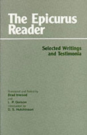Green book cover with white and black text, titled The Epicurus Reader.