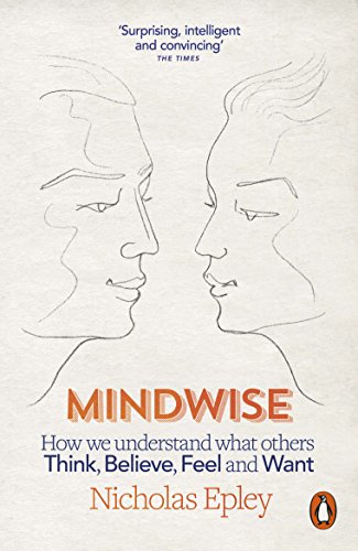 Book cover for Mindwise by Nicholas Epley featuring line drawings of two faces.