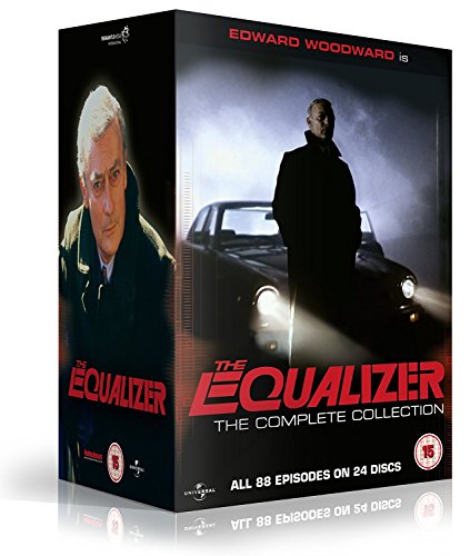 DVD box set for "The Equalizer" featuring Edward Woodward and a car.