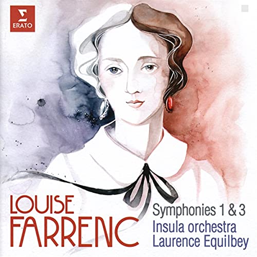 CD cover featuring a watercolor portrait of composer Louise Farrenc.