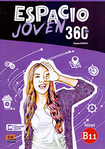 Spanish textbook cover with a young woman and level B1.1 indicator.