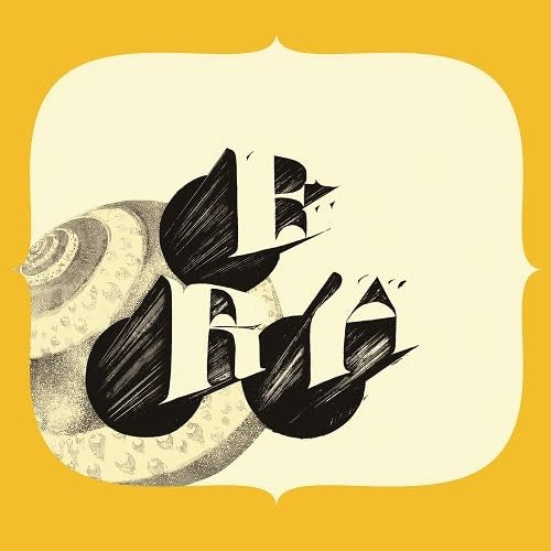 Vinyl record cover with stylized black lettering and a seashell illustration.