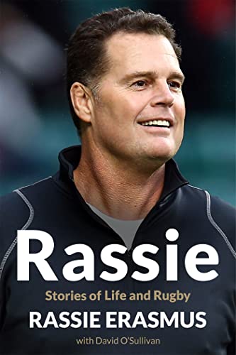 Book cover featuring Rassie Erasmus, a smiling man in athletic wear.