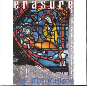 Erasure album cover, "The Innocents," featuring stained-glass style artwork.
