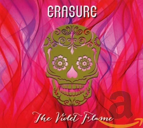 CD cover for Erasure’s “The Violet Flame” featuring a green skull.