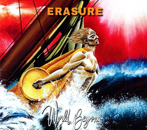 Album cover art featuring a figure with a shield on a ship amidst waves.