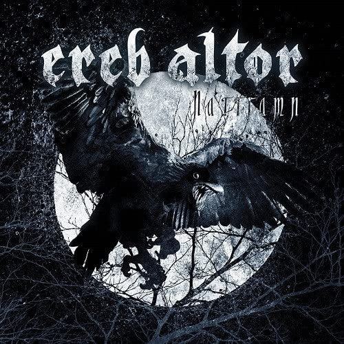 CD cover: raven in flight against a full, textured moon.