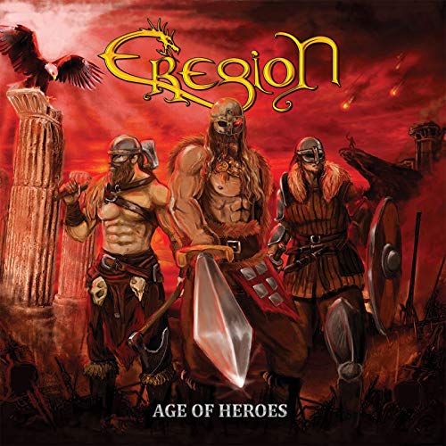 CD cover: Warriors with swords stand before crumbling ruins, fiery background.