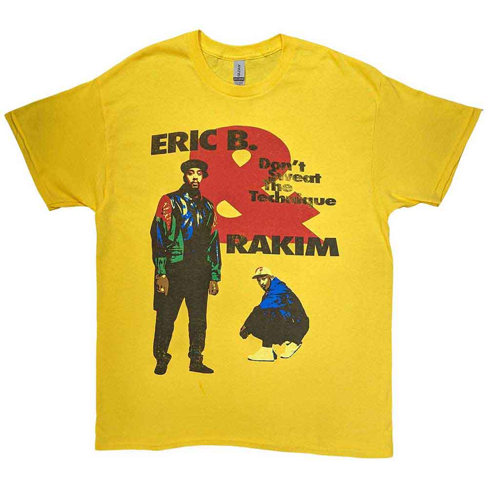 Black t-shirt featuring Eric B. & Rakim album art for “Don’t Sweat the Technique.”