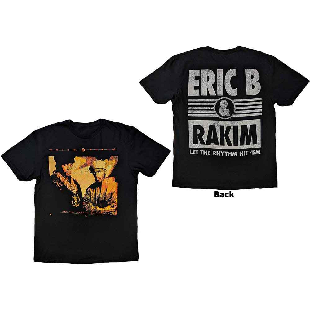 Black t-shirt with back print of Eric B. & Rakim, size large.