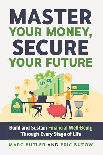 Book cover with colorful illustration of people and financial icons.