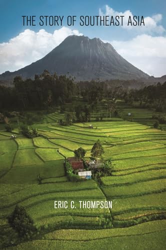 Book cover: "The Story of Southeast Asia" with a volcano landscape.