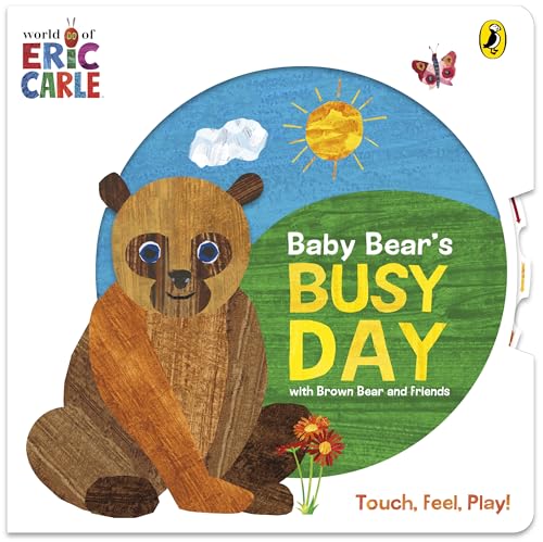 Book cover: illustrated bear cub with sun, clouds, and flowers.