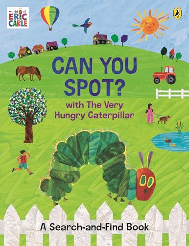 Book cover featuring The Very Hungry Caterpillar and a search-and-find scene.
