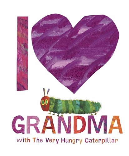 Purple heart with The Very Hungry Caterpillar and the word “Grandma”.