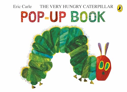 Cover of “The Very Hungry Caterpillar” pop-up book, featuring a green caterpillar.