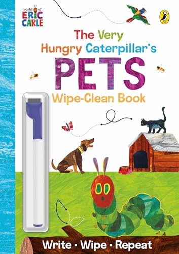 Wipe-clean board book cover featuring The Very Hungry Caterpillar with pets.