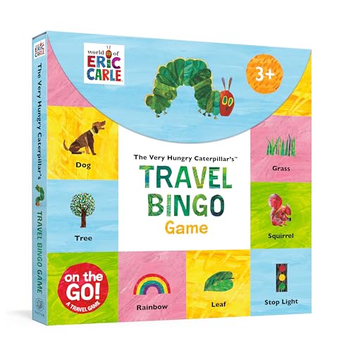 Box for “The Very Hungry Caterpillar’s Travel Bingo Game” with caterpillar image.