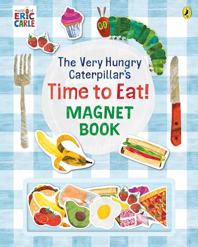 Magnet book cover featuring The Very Hungry Caterpillar and food items.