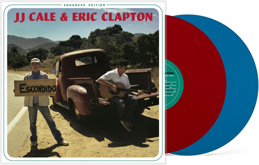 JJ Cale & Eric Clapton album cover with red and blue vinyl records.