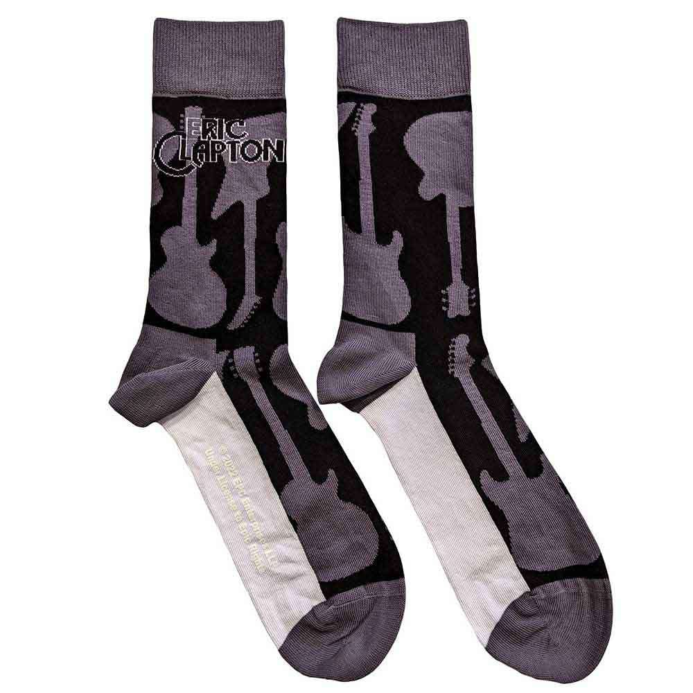 Ankle socks featuring repeating guitar images, suitable for UK shoe sizes 7-11.