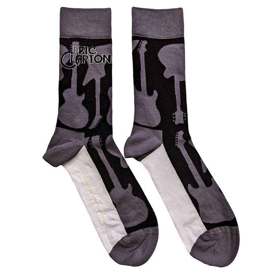 Ankle socks featuring repeating guitar images, suitable for UK shoe sizes 7-11.