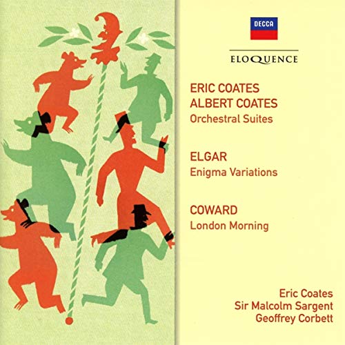 CD cover with stylized figures in red and green, text listing composers.