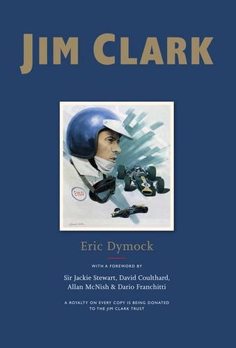 Book cover featuring racing driver Jim Clark in a blue helmet.