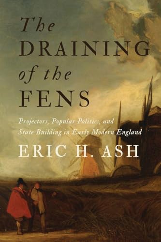 Book cover: "The Draining of the Fens" with a landscape painting.