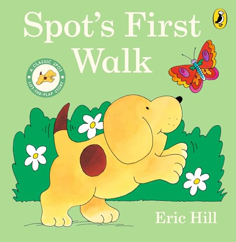 Cover of "Spot's First Walk" showing a yellow puppy and butterfly.