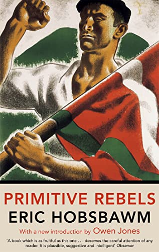 Book cover: man with raised fist, red flag, text “Primitive Rebels.”