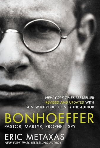 Book cover featuring a black and white portrait of Dietrich Bonhoeffer in glasses.
