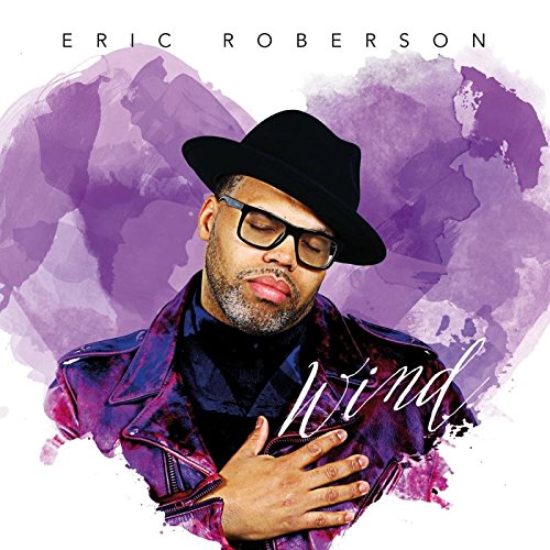 Eric Roberson album cover, portrait with hat and purple watercolor background.