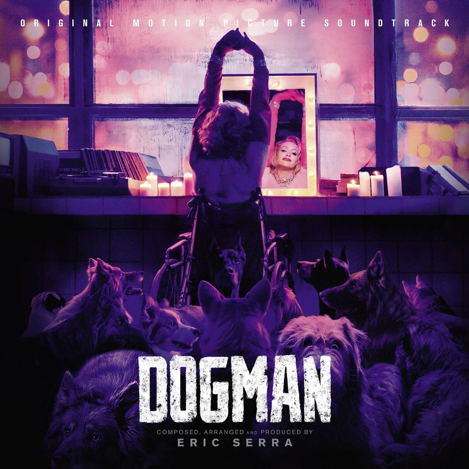 CD cover for "Dogman" soundtrack featuring a man and dogs.