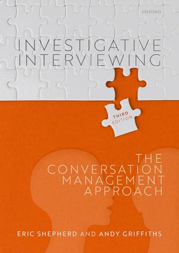 Book cover: "Investigative Interviewing" with puzzle pieces and faces.