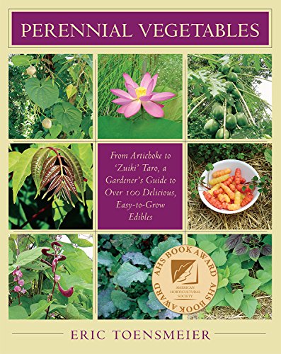 Book cover featuring a grid of colorful perennial vegetable plants.