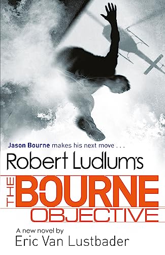 Book cover: silhouetted figure falling, red title “The Bourne Objective.”