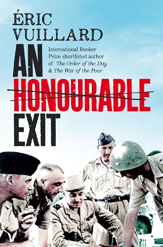 Book cover: "An Honourable Exit" featuring soldiers and red text.